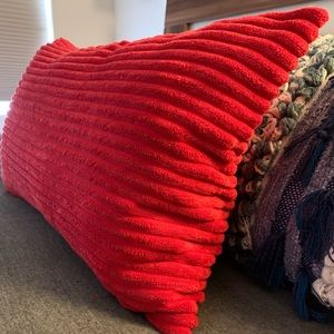 Red throw pillow case